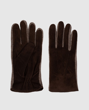 MooRER Brown suede gloves TYLAR TYLARP2W