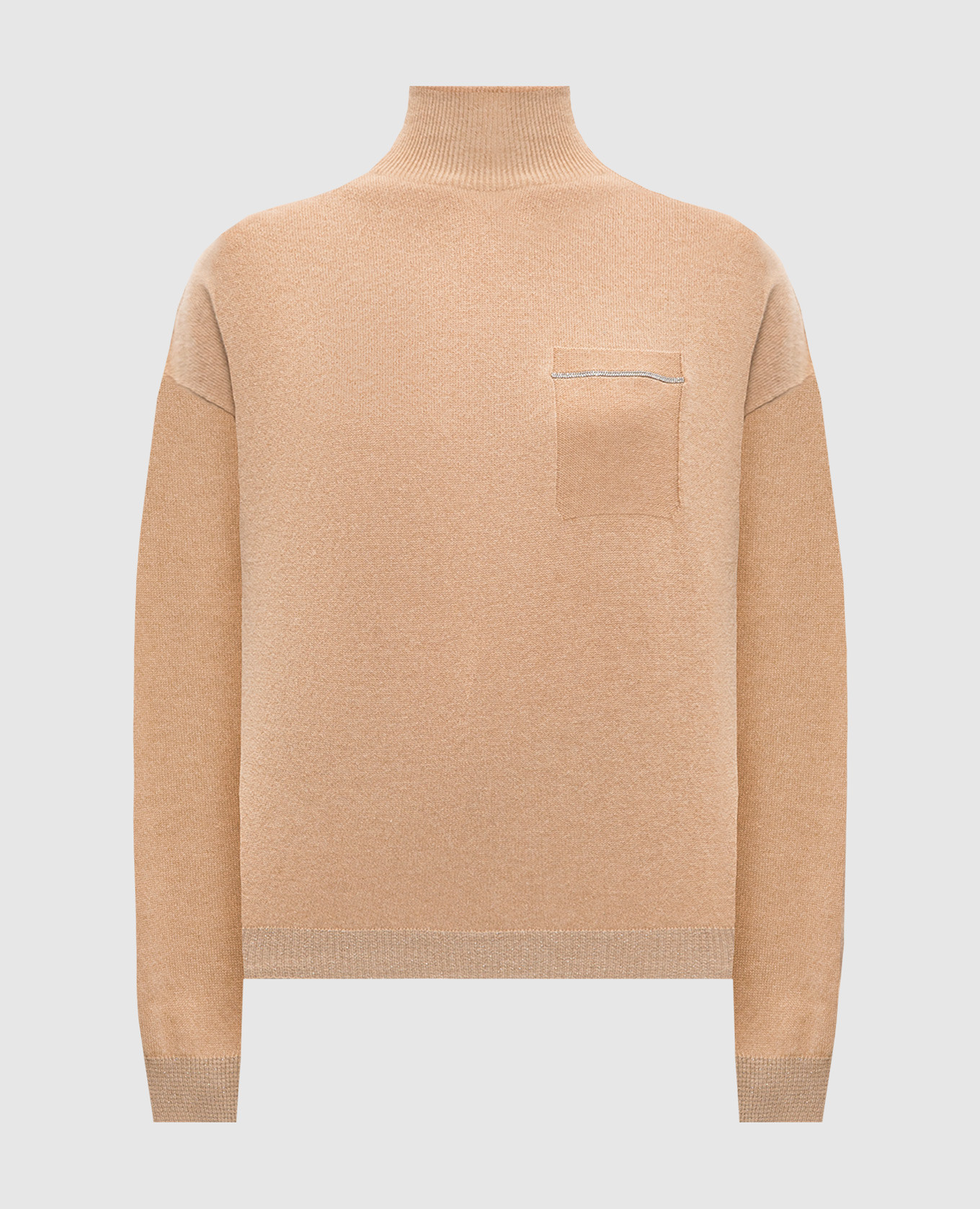 

Beige cashmere jumper with monil chain Peserico