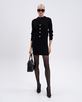 Balmain Black PB emblem pattern mini skirt FF1LB197KI63