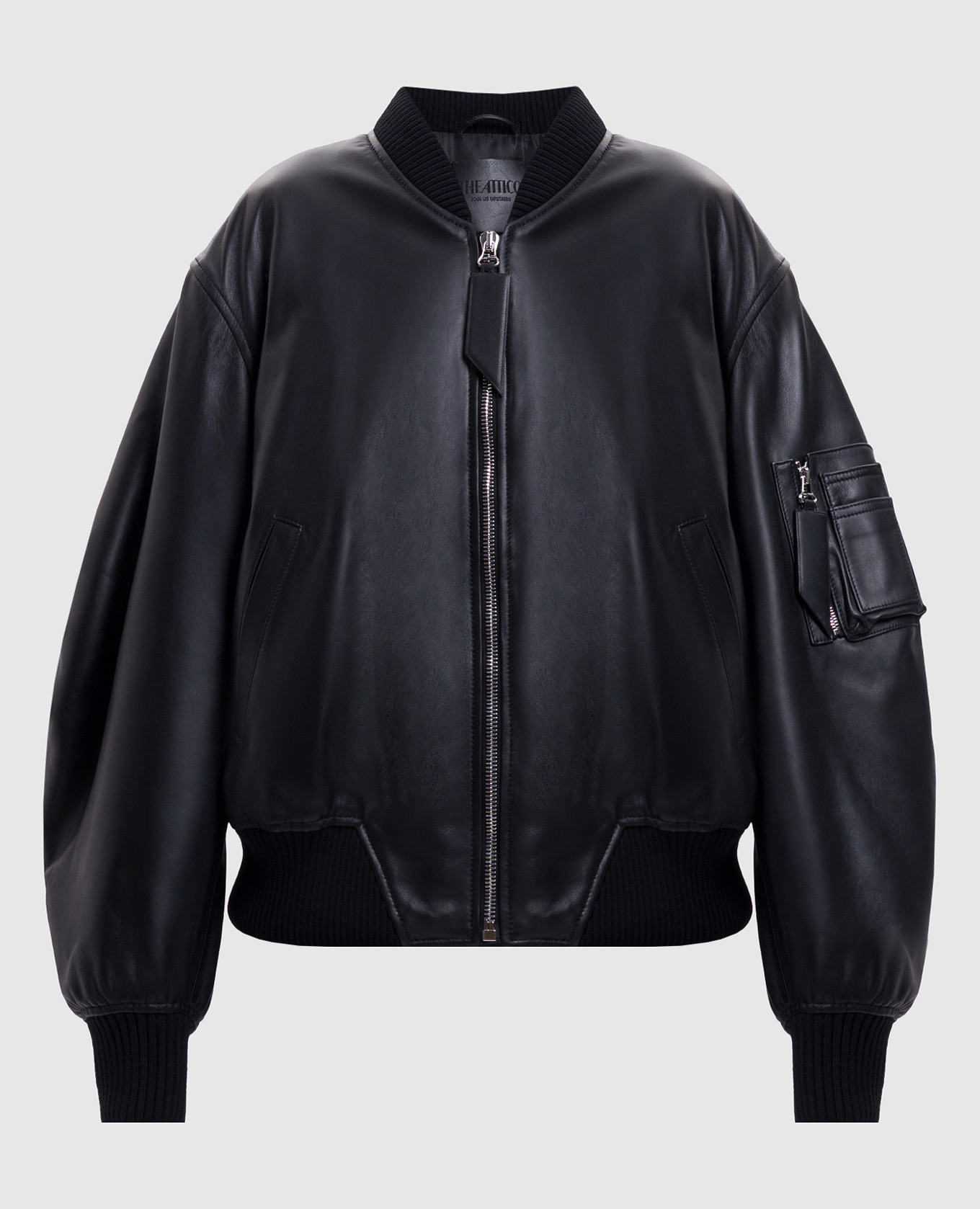 

Anja black leather bomber jacket The Attico