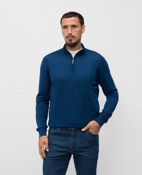 Stefano Ricci Blue cashmere and silk sweater K606125L01F25302