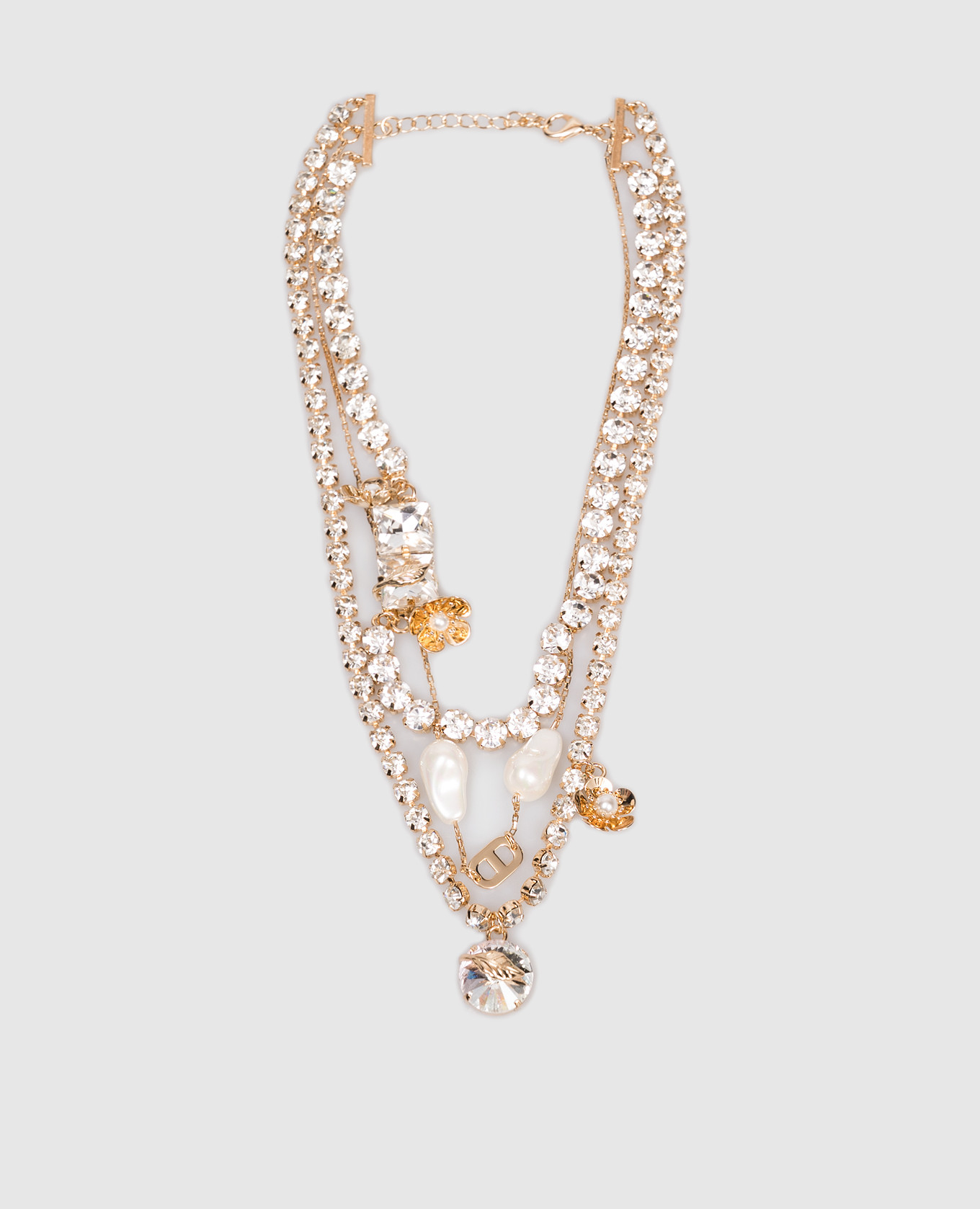 Gold-tone layered necklace with crystals Twinset