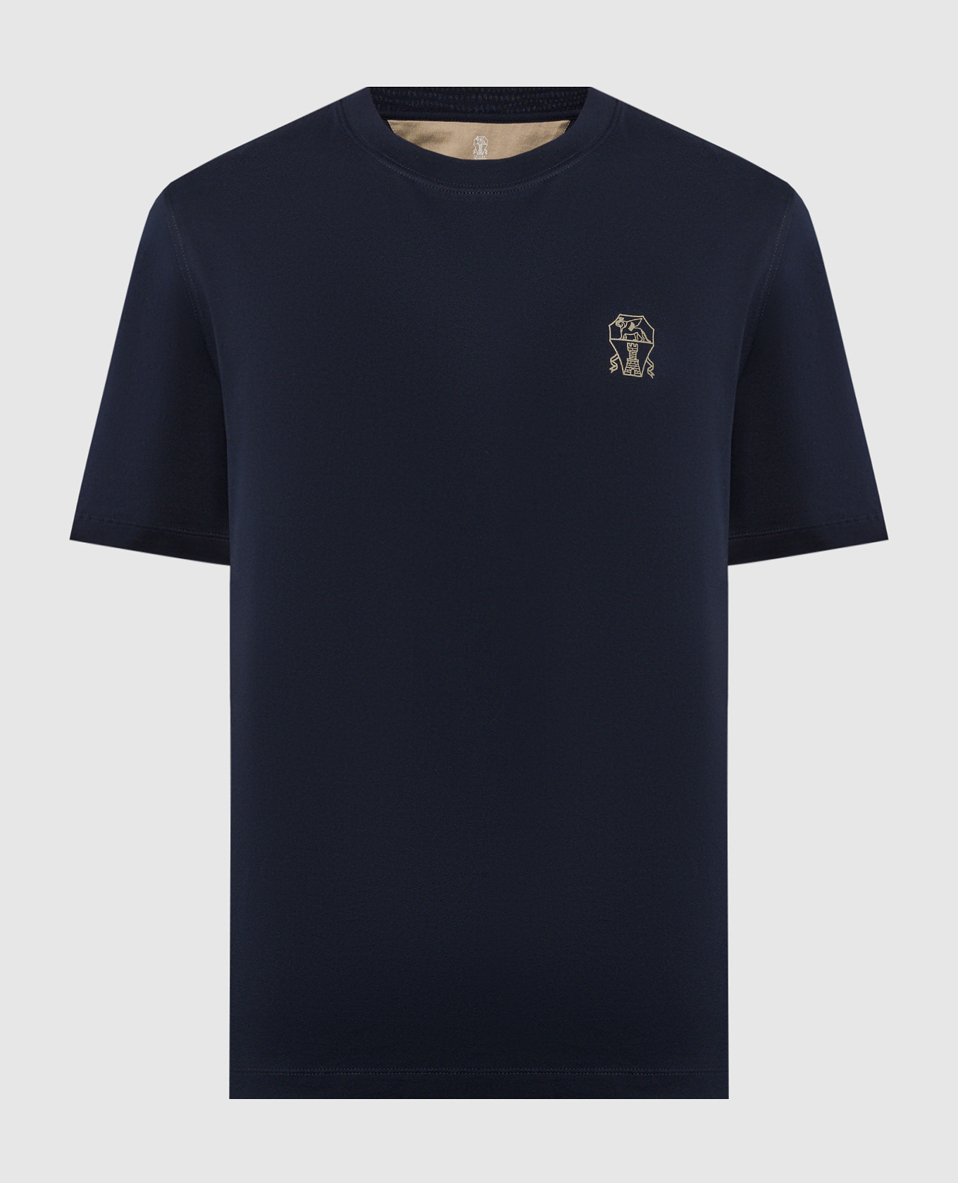 

Blue t-shirt with logo print Brunello Cucinelli, Синий