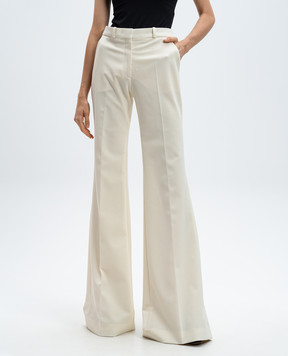 Del Core White BOOTCUT flared pants with wool P001102T0891