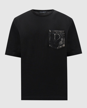 Dolce&Gabbana Black T-shirt with logo G8PN9ZG7O4J