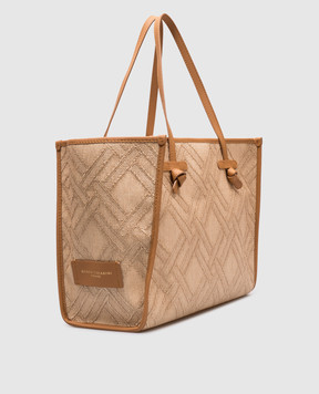 Gianni Chiarini Beige Marcella woven logo tote bag BS6850CAPRI