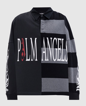 Palm Angels Grey long-sleeved polo collar PMGC01BF25FAB001