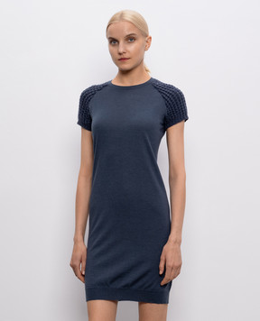 Brunello Cucinelli Blue cashmere and silk dress M13825A90y