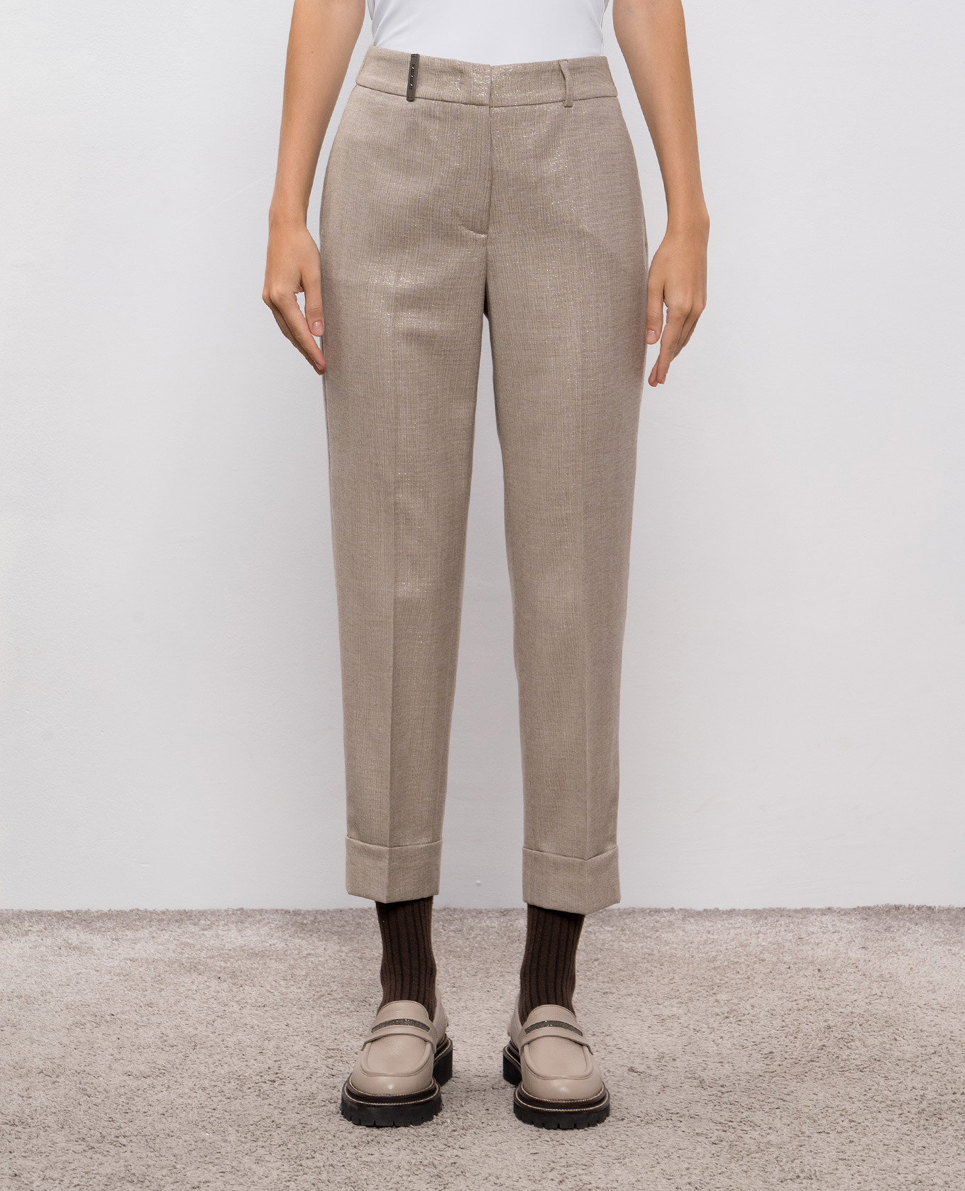 

Beige wool pants with lurex Peserico