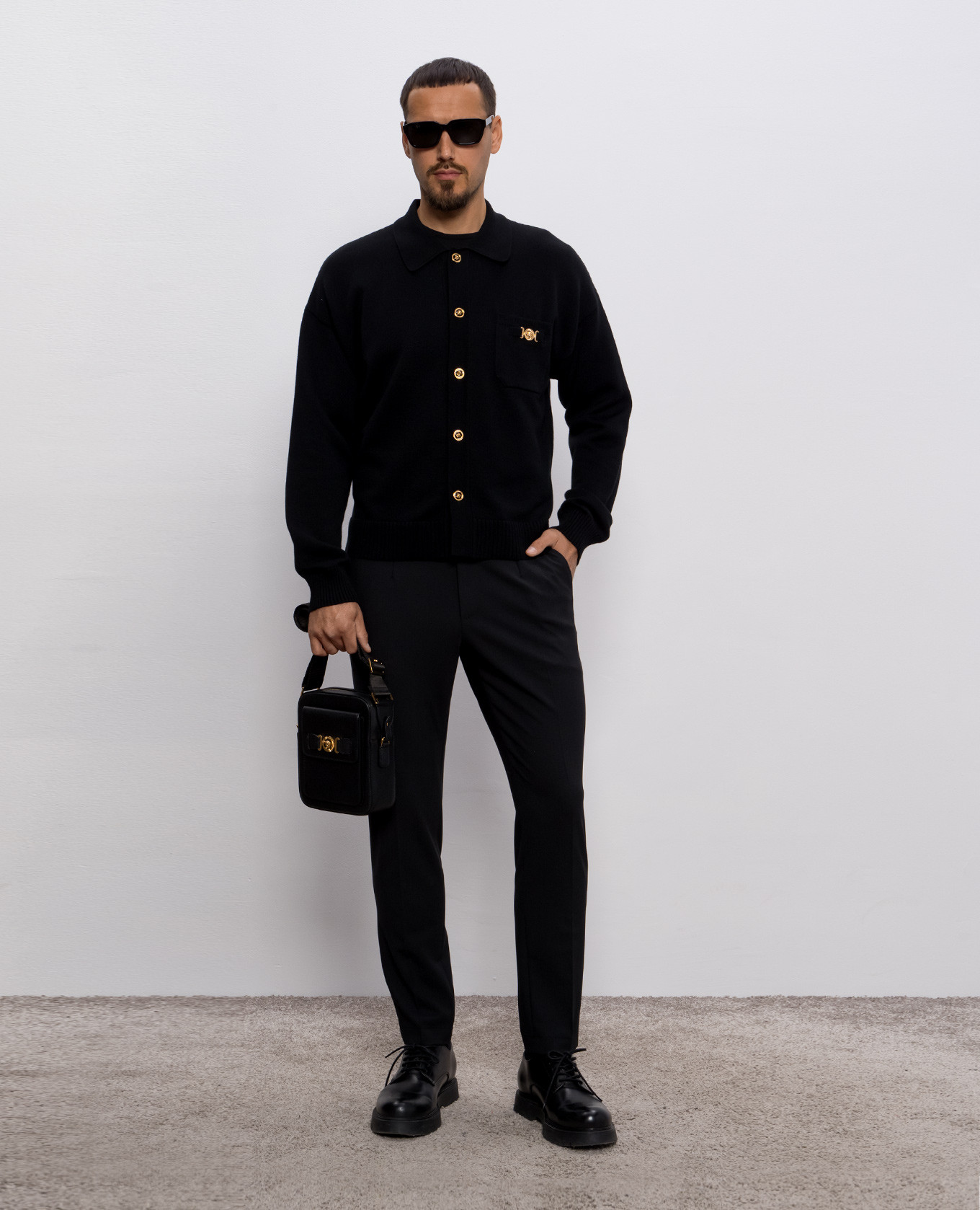 

Black wool pants with logo Dolce&Gabbana