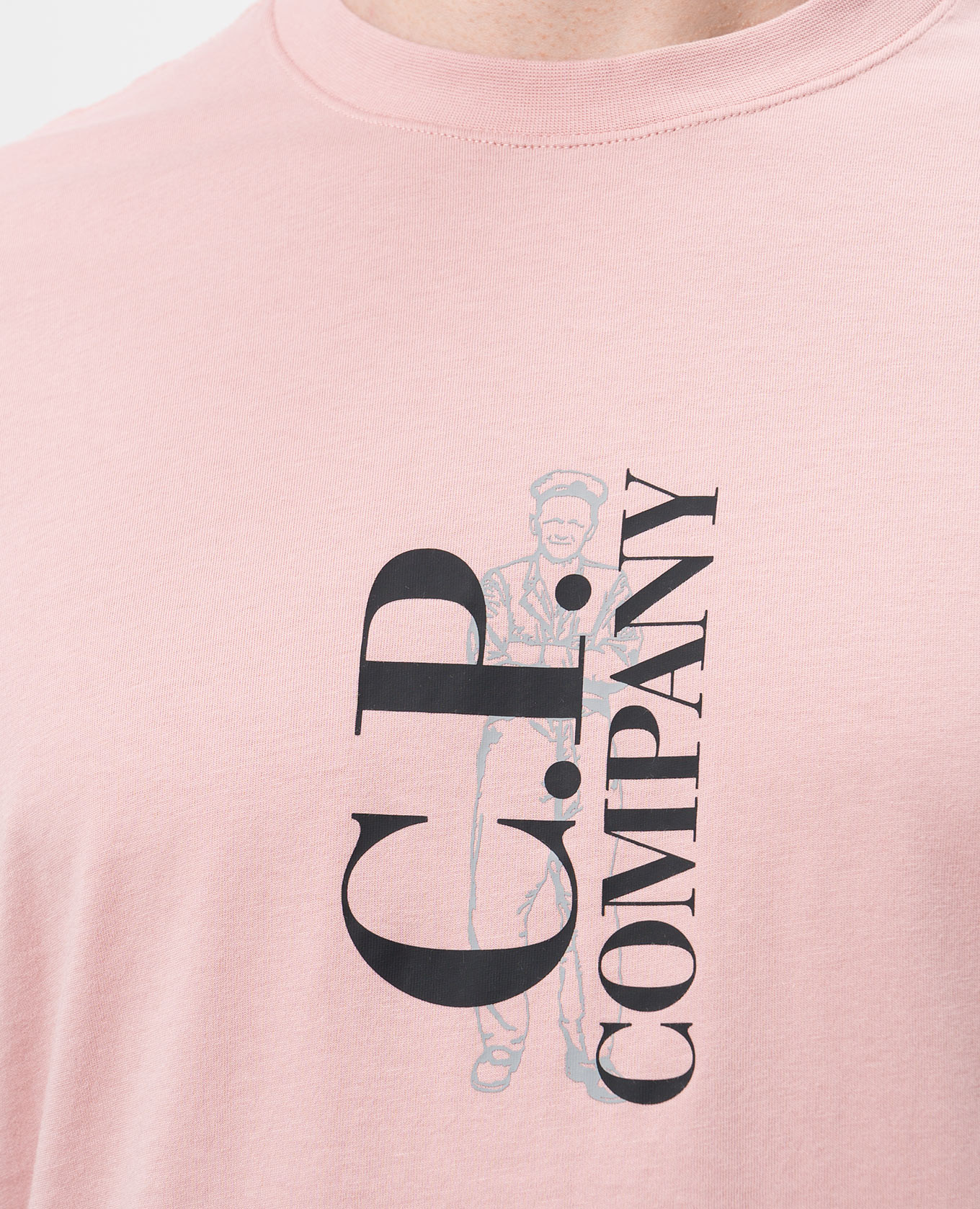 

Pink T-shirt with logo print C.P. Company