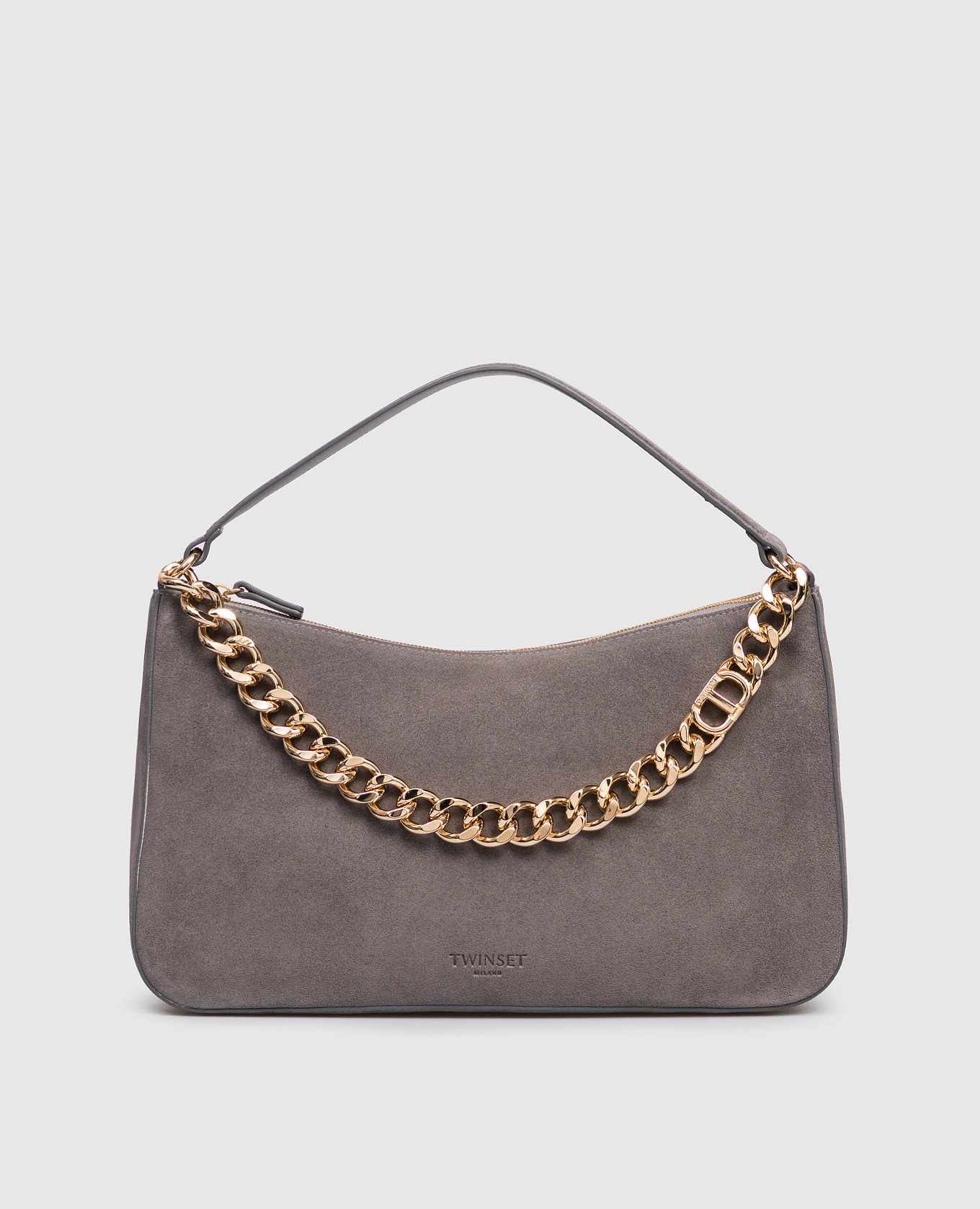 Liliane grey suede hobo bag Twinset