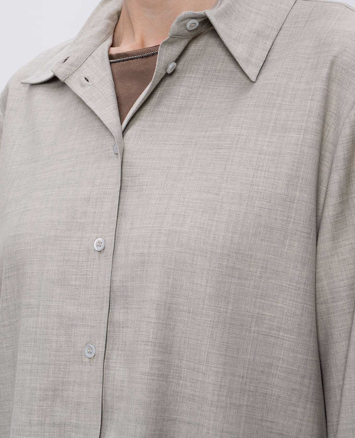 

Gray wool shirt with monil chain Peserico, Grey