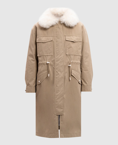 Yves Salomon Army - Black parka with removable down lining with