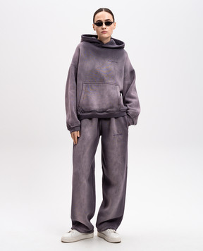 Alexander Wang Purple insulated track pants with crystals and logo UCC1254109
