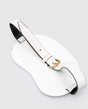 Vionnet White leather belt with metal plate CTVBI13002L1100