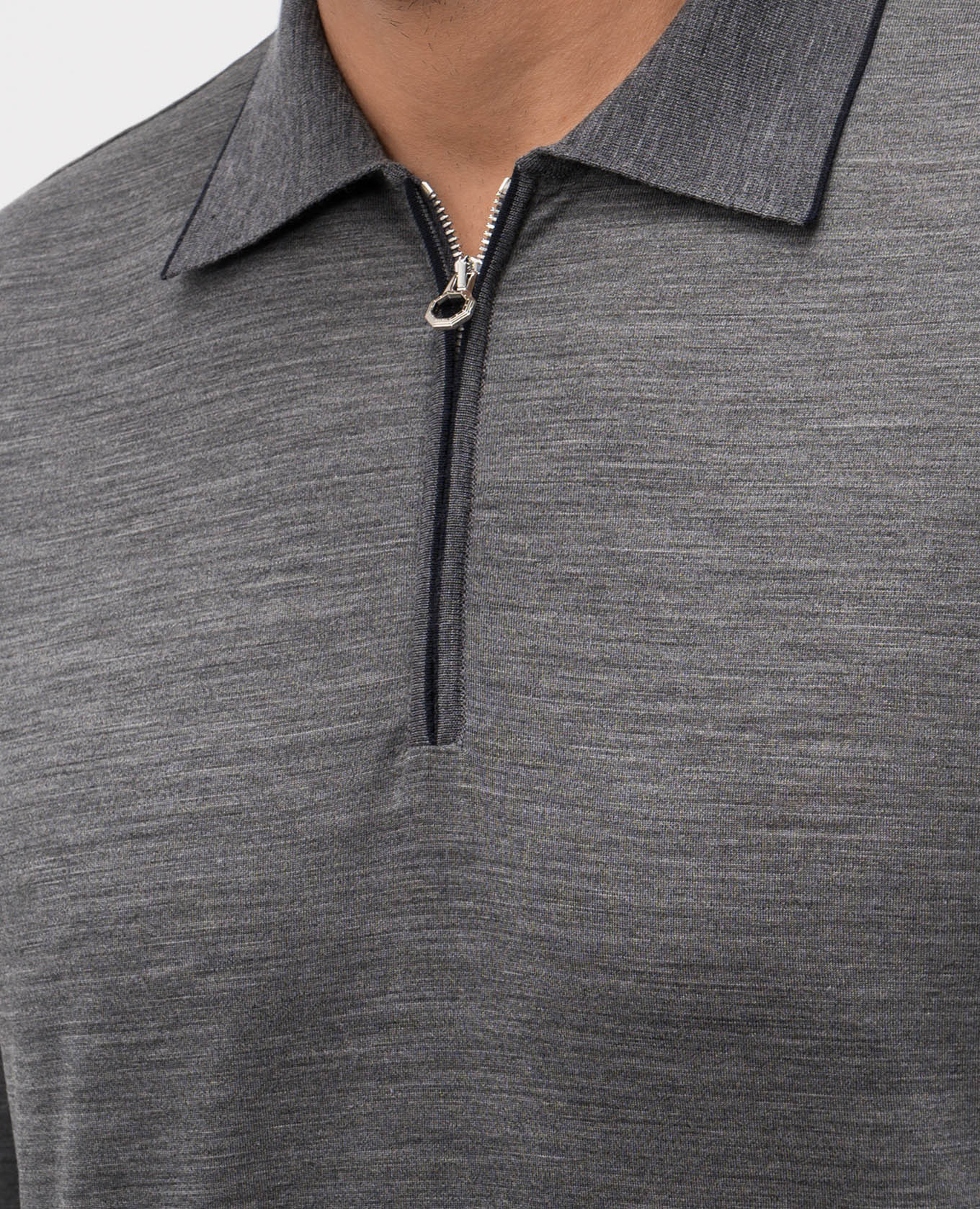 

Grey wool polo shirt with logo Stefano Ricci