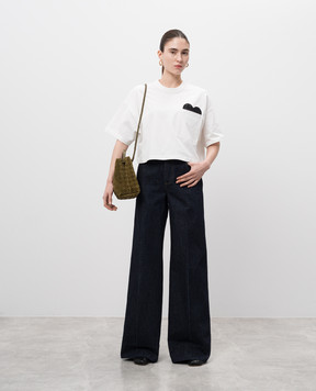 Bottega Veneta Blue flared jeans with a patch 813509V0W20