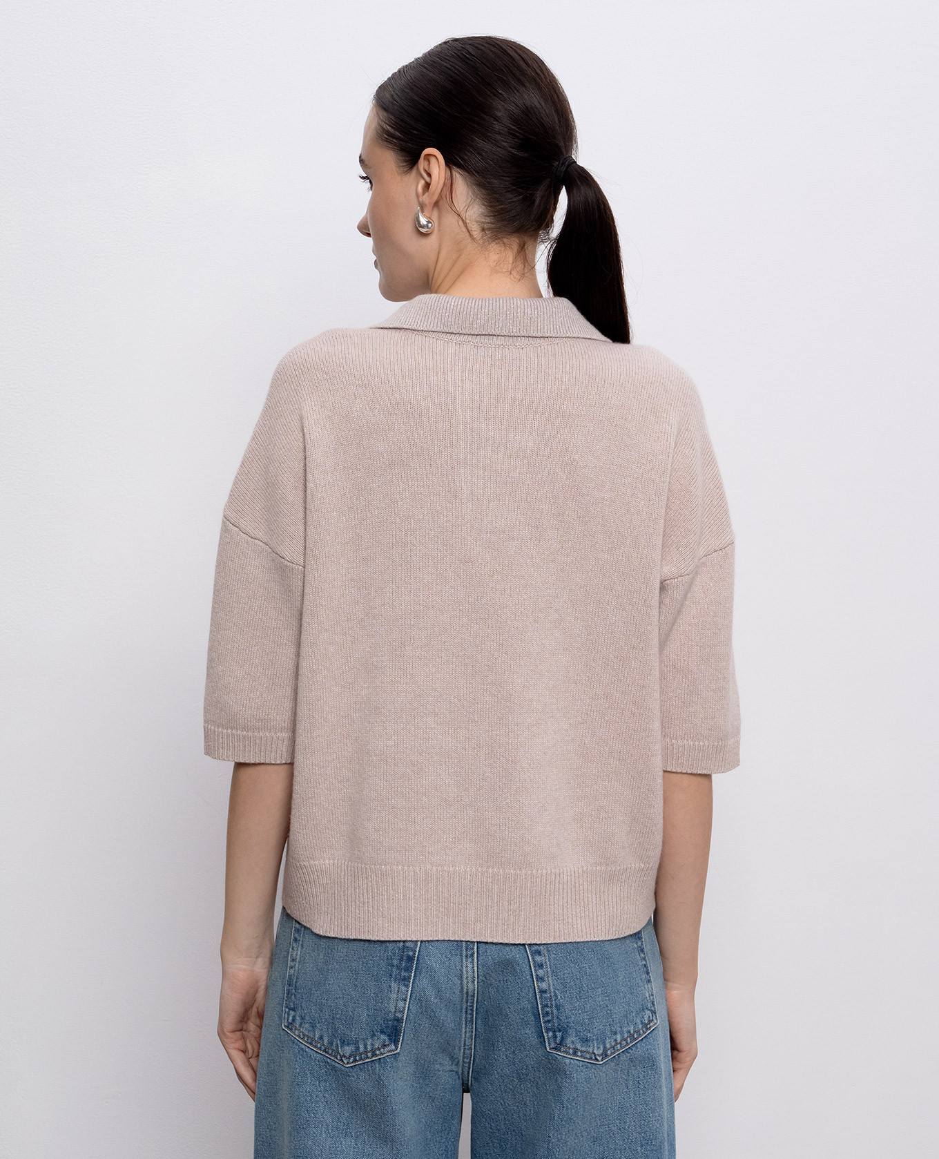 

Beige wool, silk and cashmere top Peserico