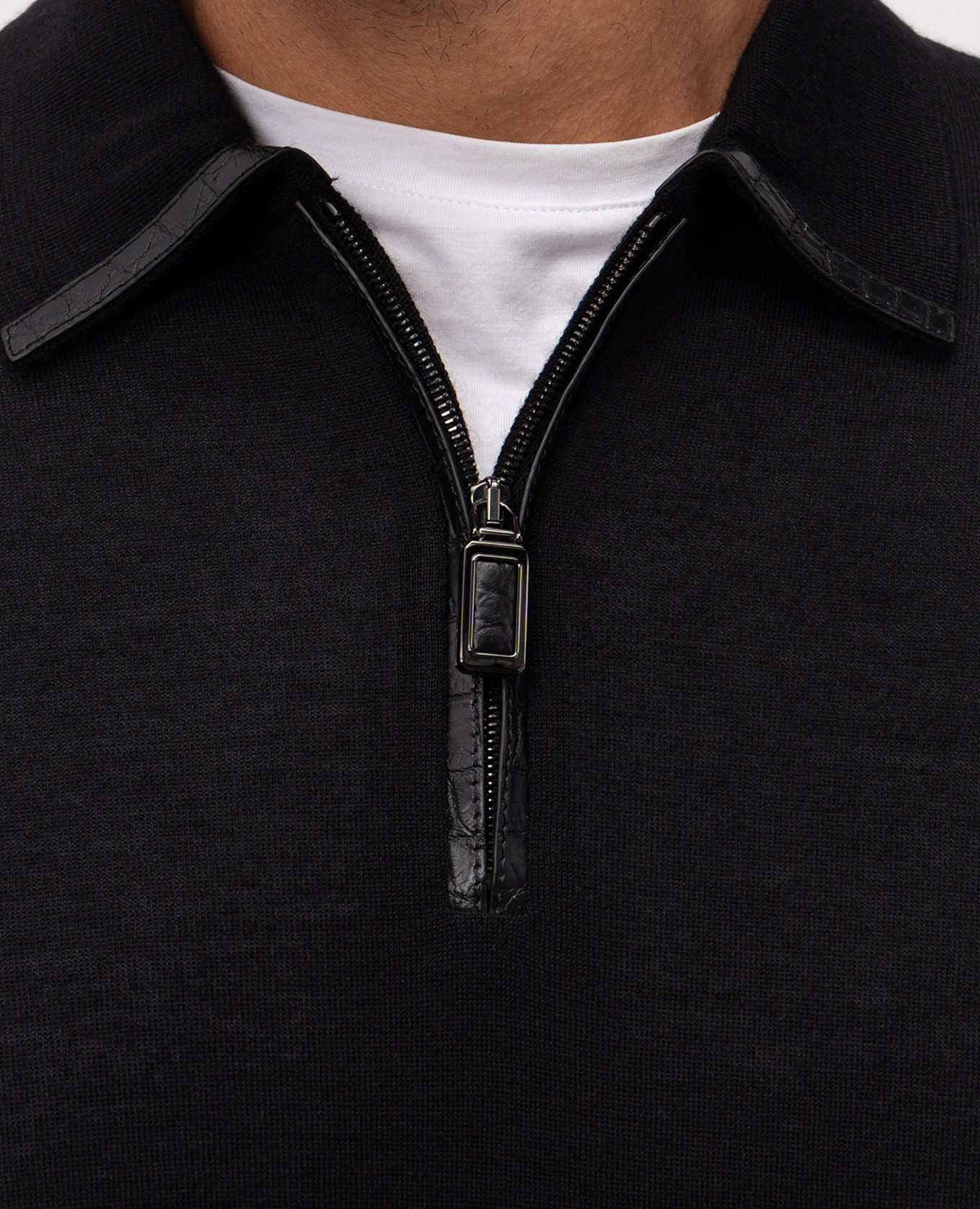 

Black cashmere and silk polo shirt Stefano Ricci