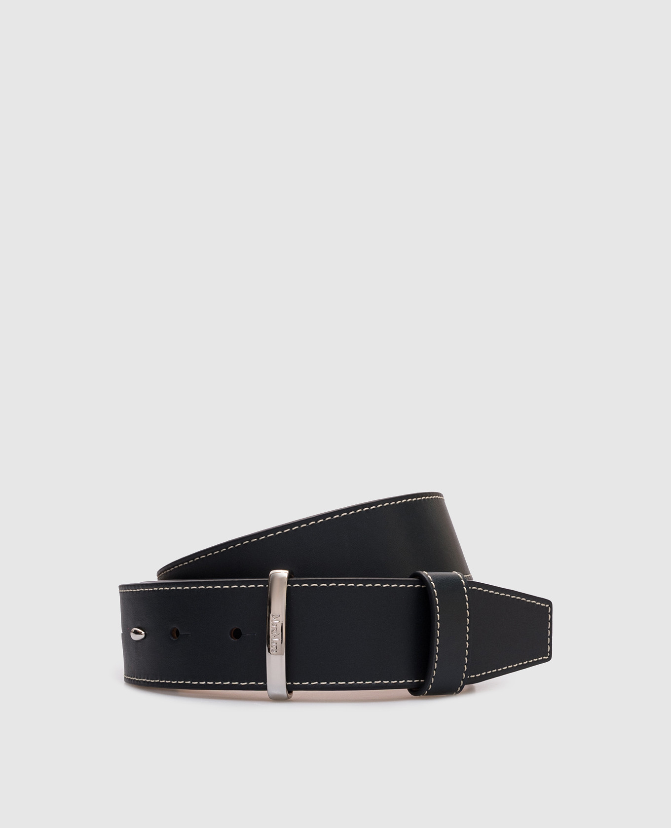 

Black leather belt with logo Max Mara
