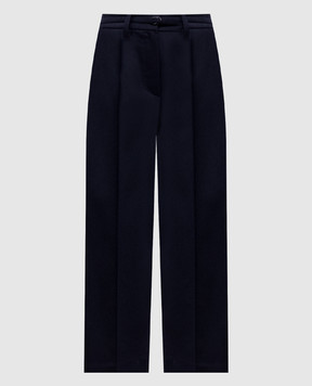 Brunello Cucinelli Blue Straight Crop Wool Pants M038PP9052