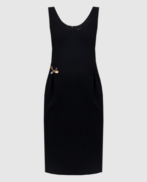 Versace Black mini dress with decorative pins 10186641A13362