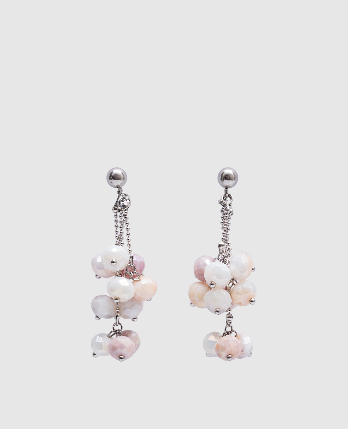 

Earrings with beads and monil chain Peserico, White