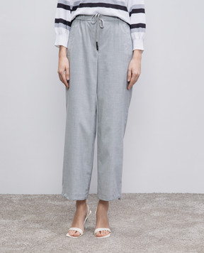 Peserico Gray pants with a monil chain P0452301941