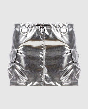 Coperni Minifalda plateada con logo COPJ49BISF3011
