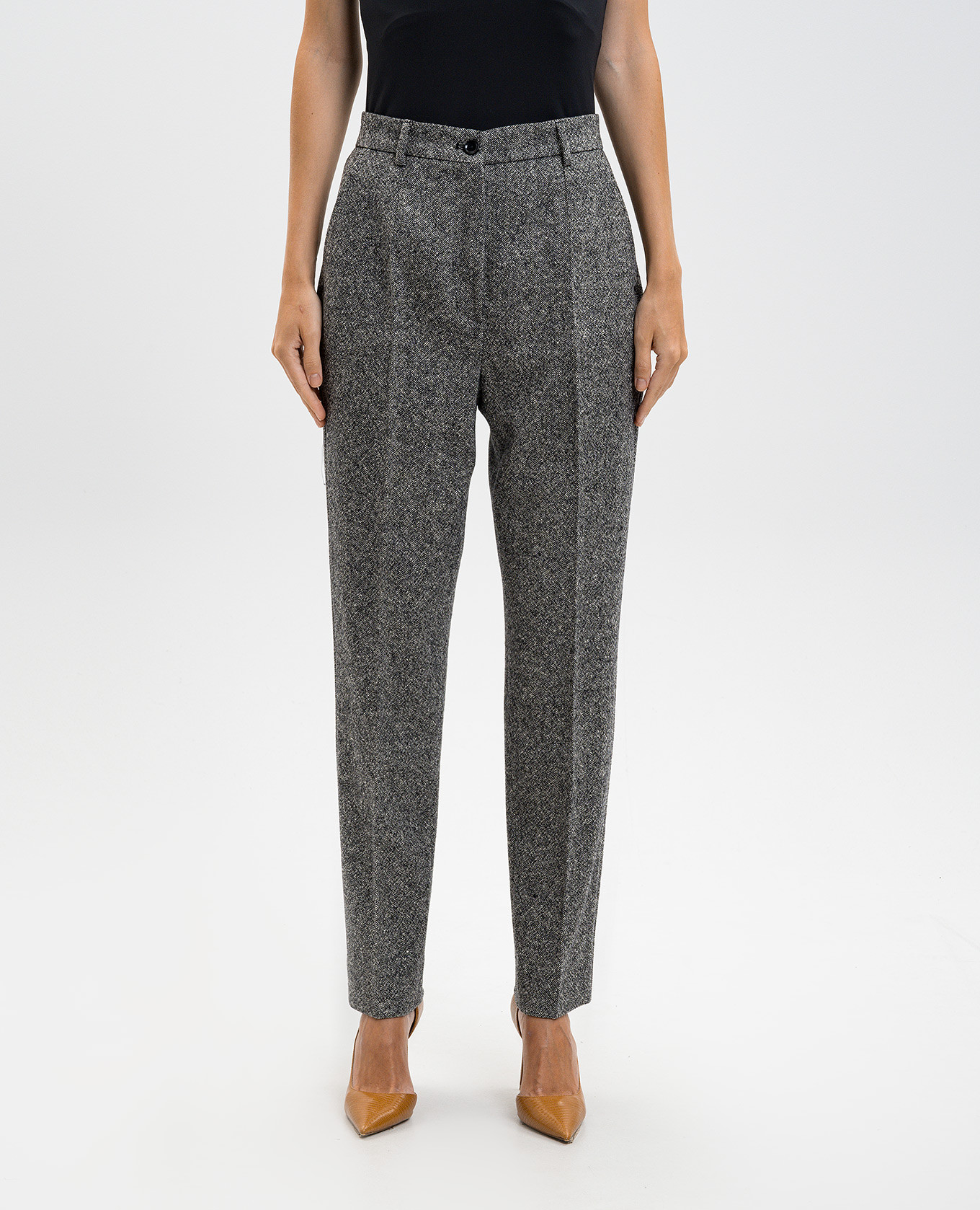 

Grey wool high-rise trousers Dolce&Gabbana