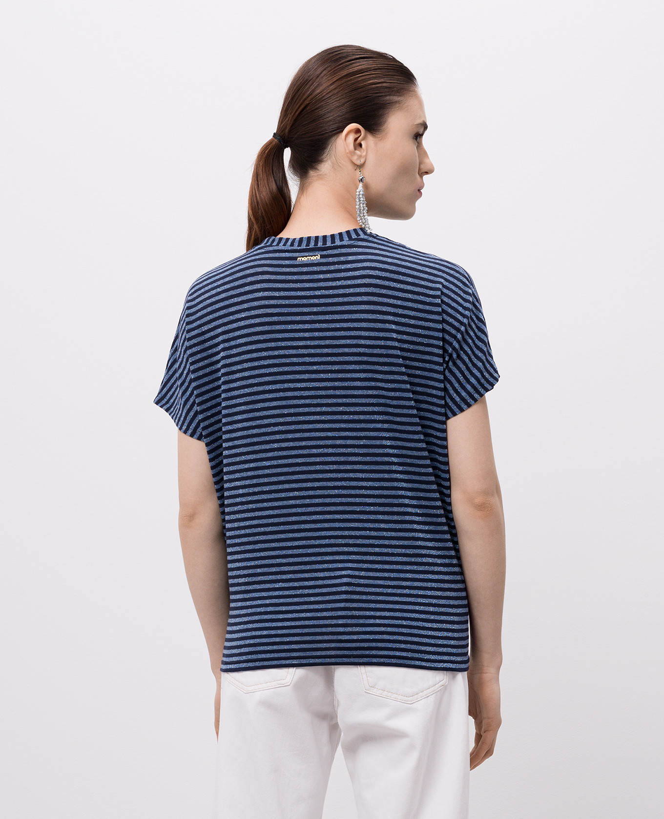 

PAWA blue striped lurex t-shirt Momoni