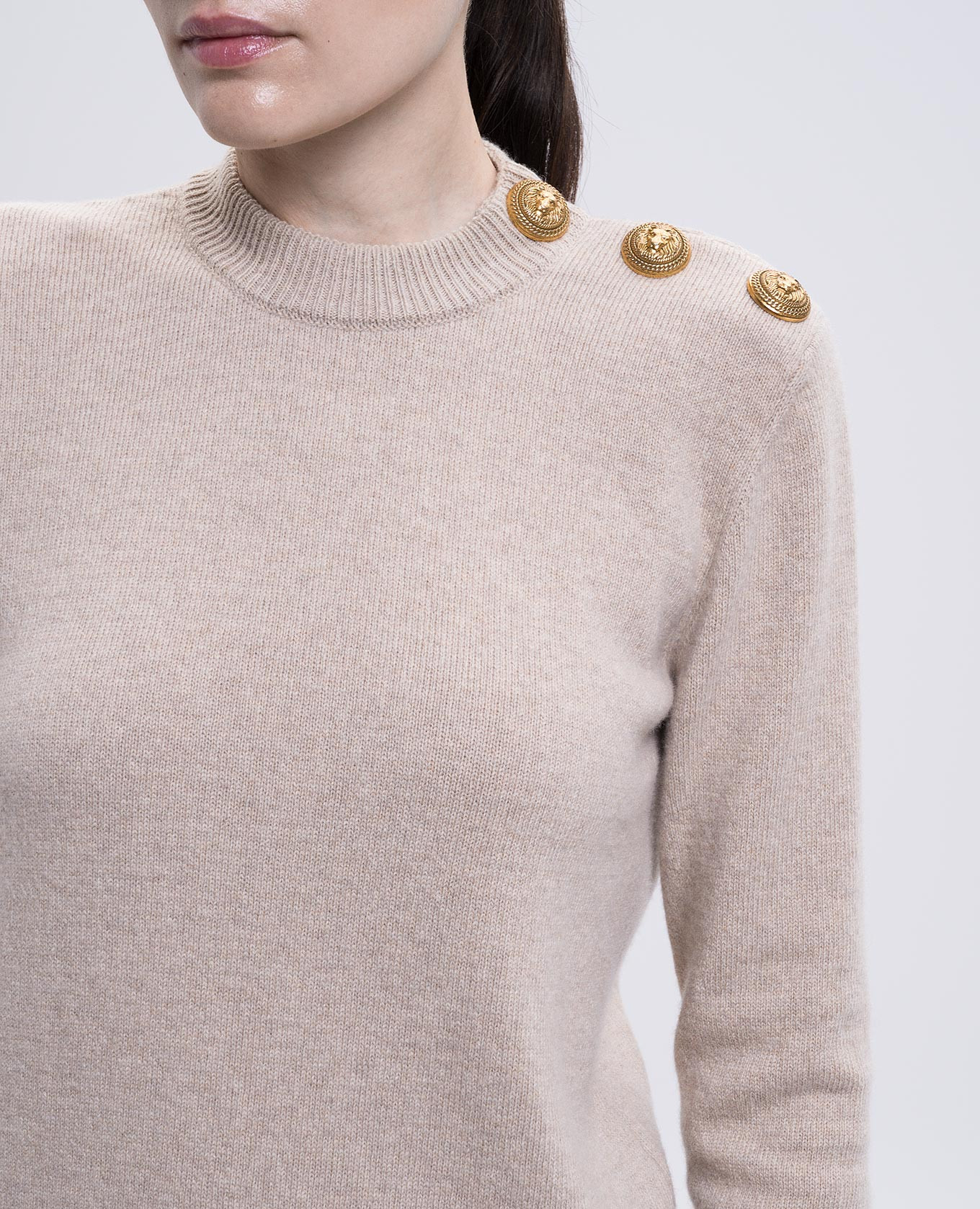 

Beige wool and cashmere sweater Balmain