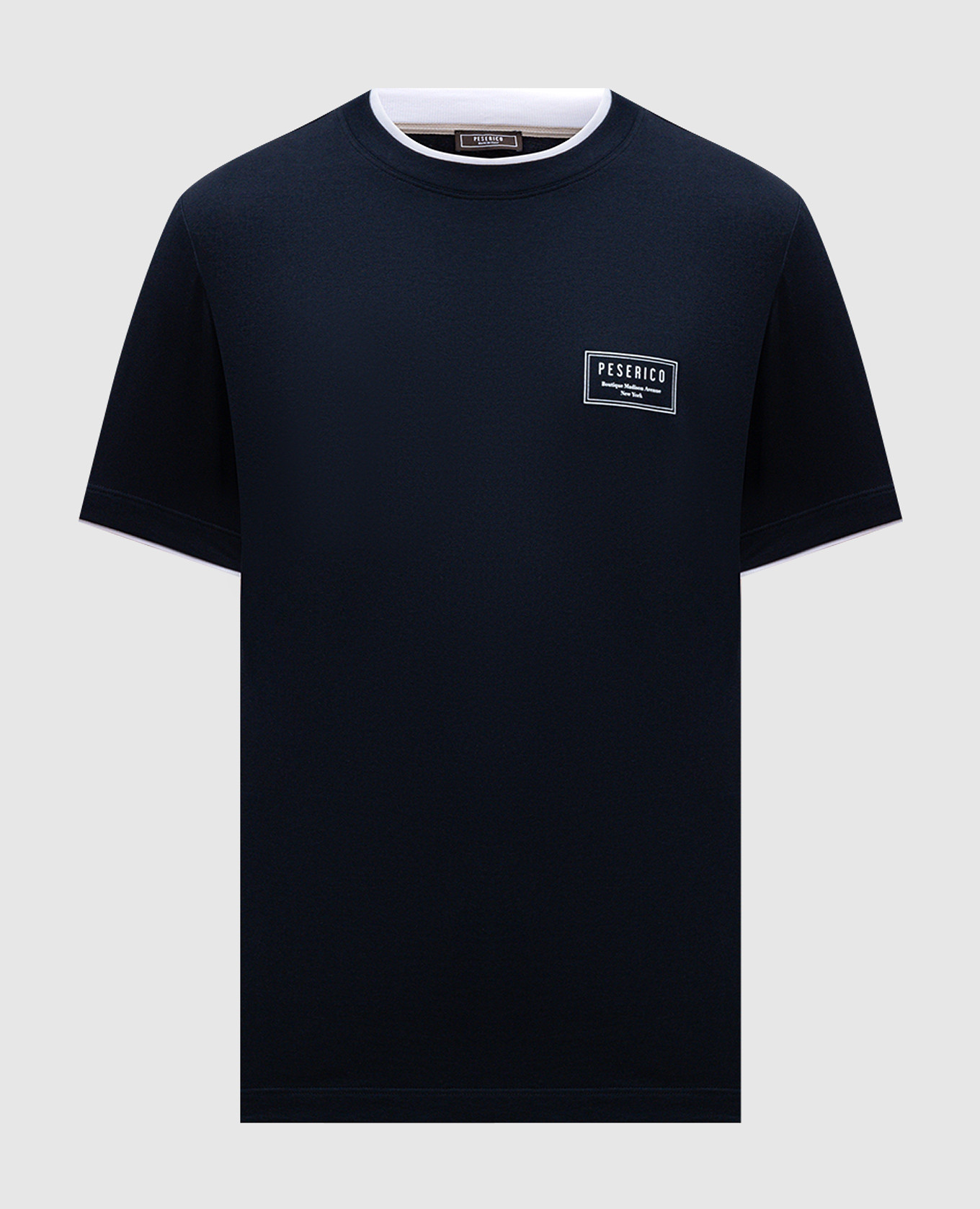 Blue t-shirt with logo print Peserico