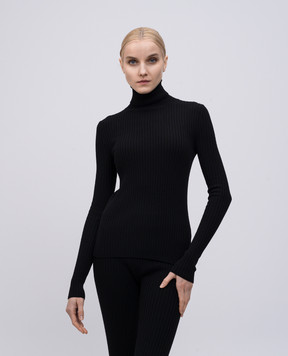 Dolce&Gabbana Black ribbed wool golf FXW37TJCVXG