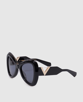 Valentino Black V-gold sunglasses VLS138A53