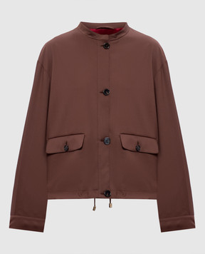 Enrico Mandelli Brown wool jacket with logo 1D603A4531