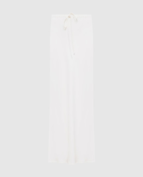Brunello Cucinelli White midi skirt with silk MA029G3769