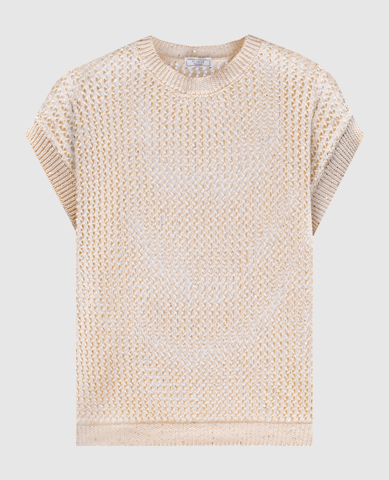 

Beige openwork top with sequins Peserico