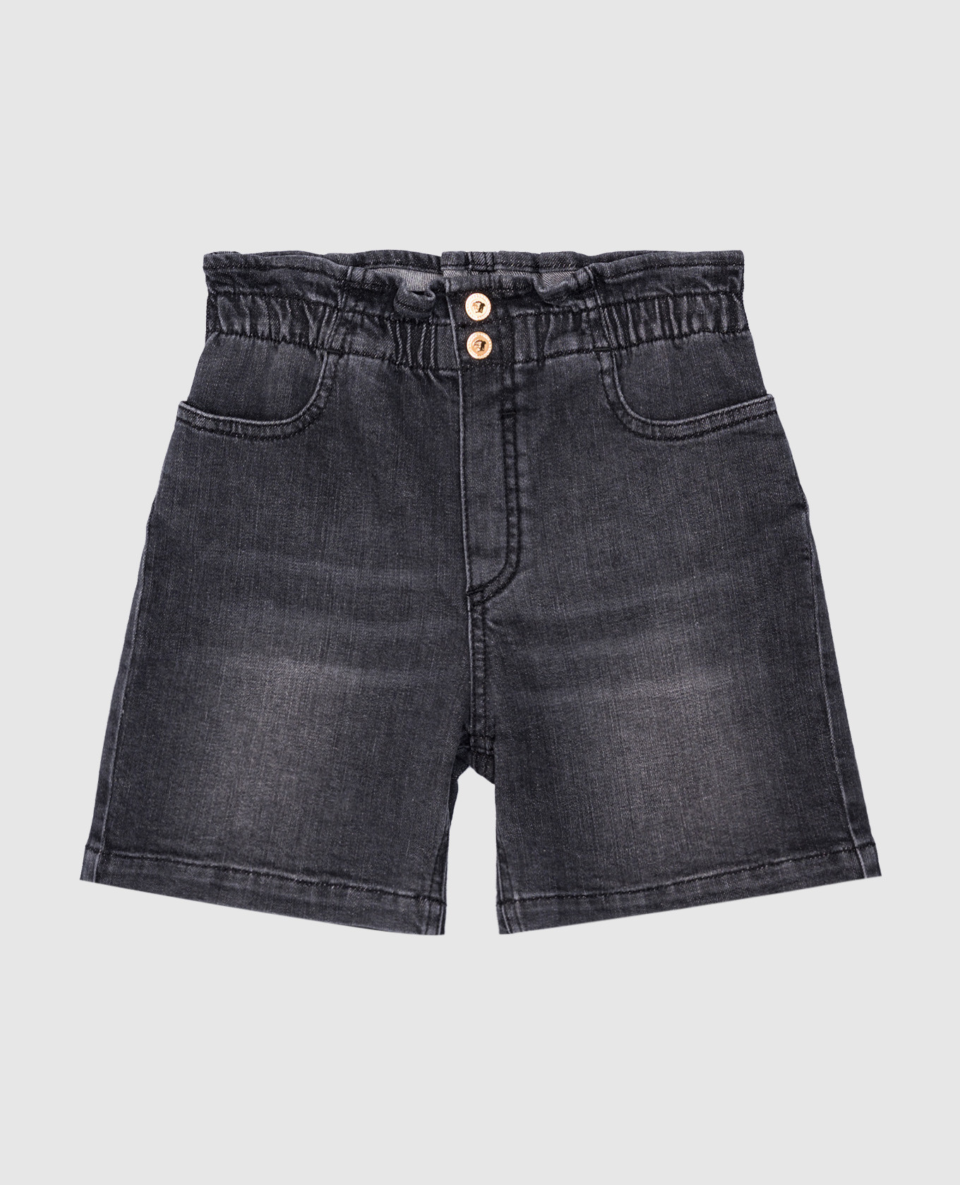 Children&#39;s gray denim shorts Versace