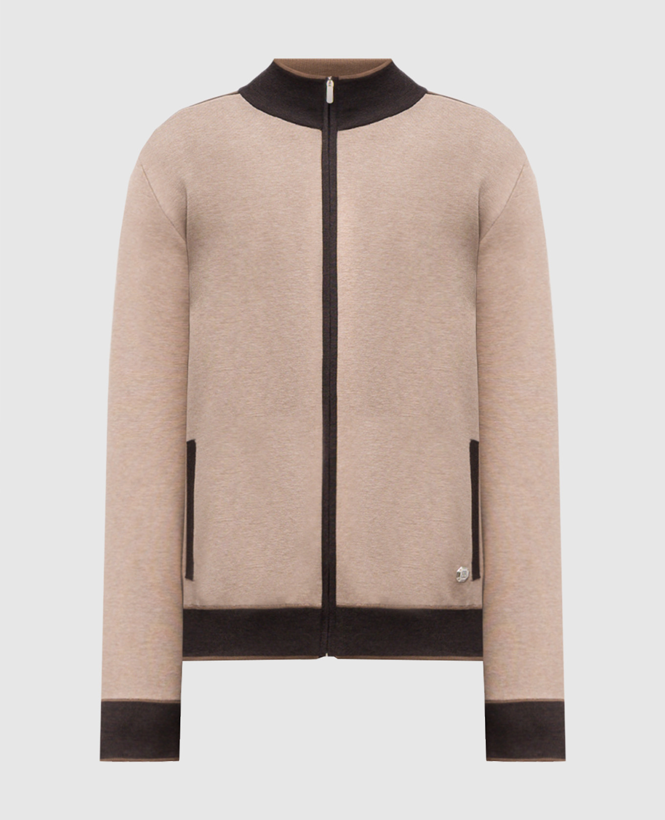 

Beige sports jacket with emblem Bertolo Cashmere