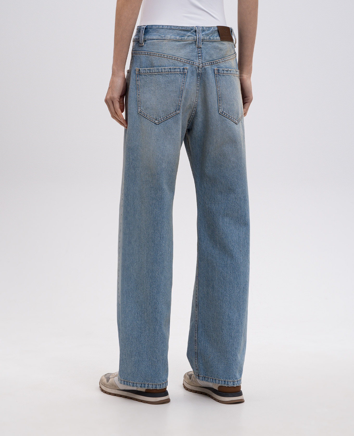 

Blue jeans with logo patch Brunello Cucinelli, Light blue