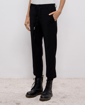 Ann Demeulemeester Rael Cigarette black wool pants B0013154FA646