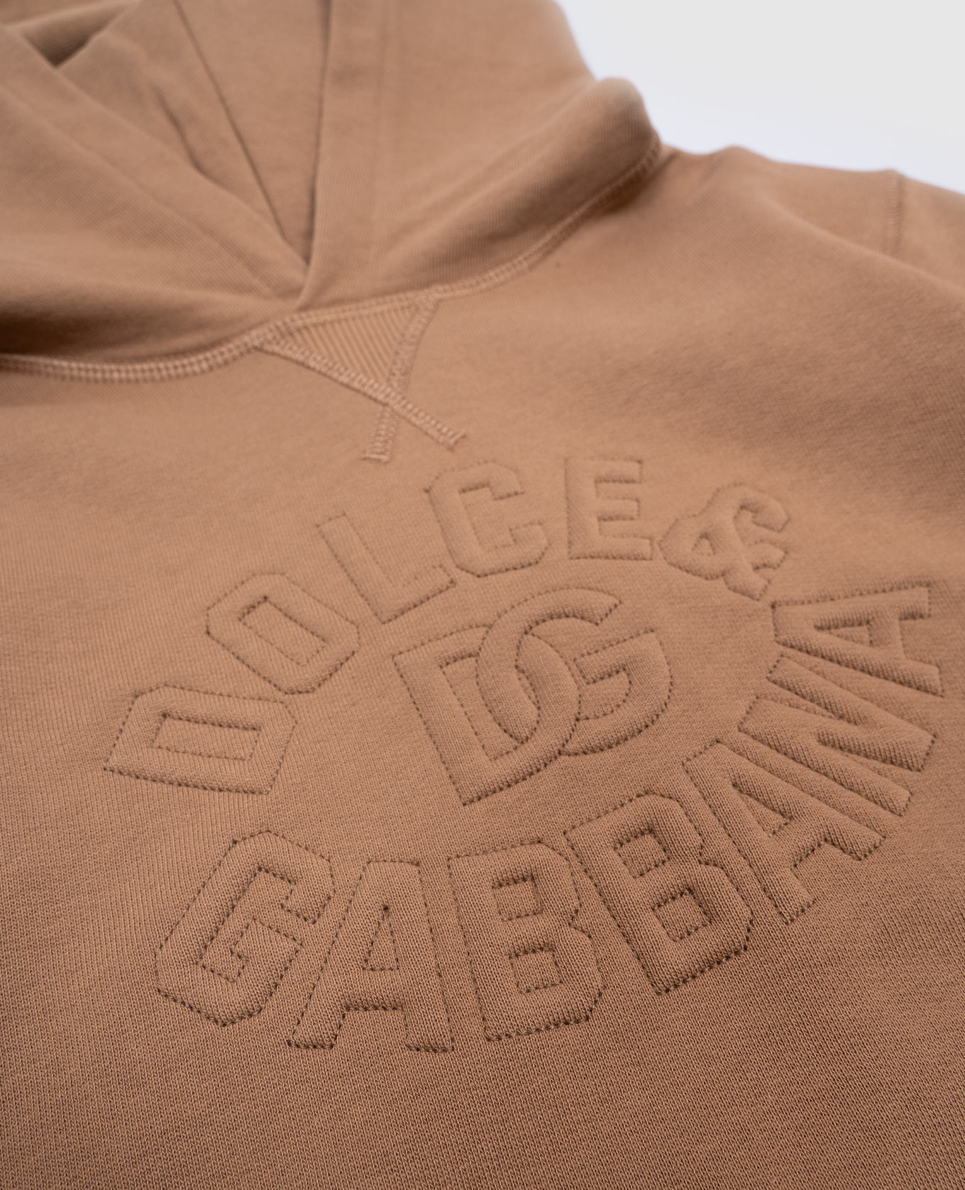 

Children's brown hoodie with textured logo embroidery Dolce&Gabbana