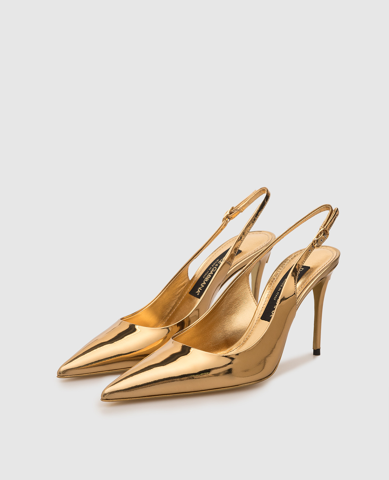 

Gold leather slingbacks with DG logo Dolce&Gabbana, Golden