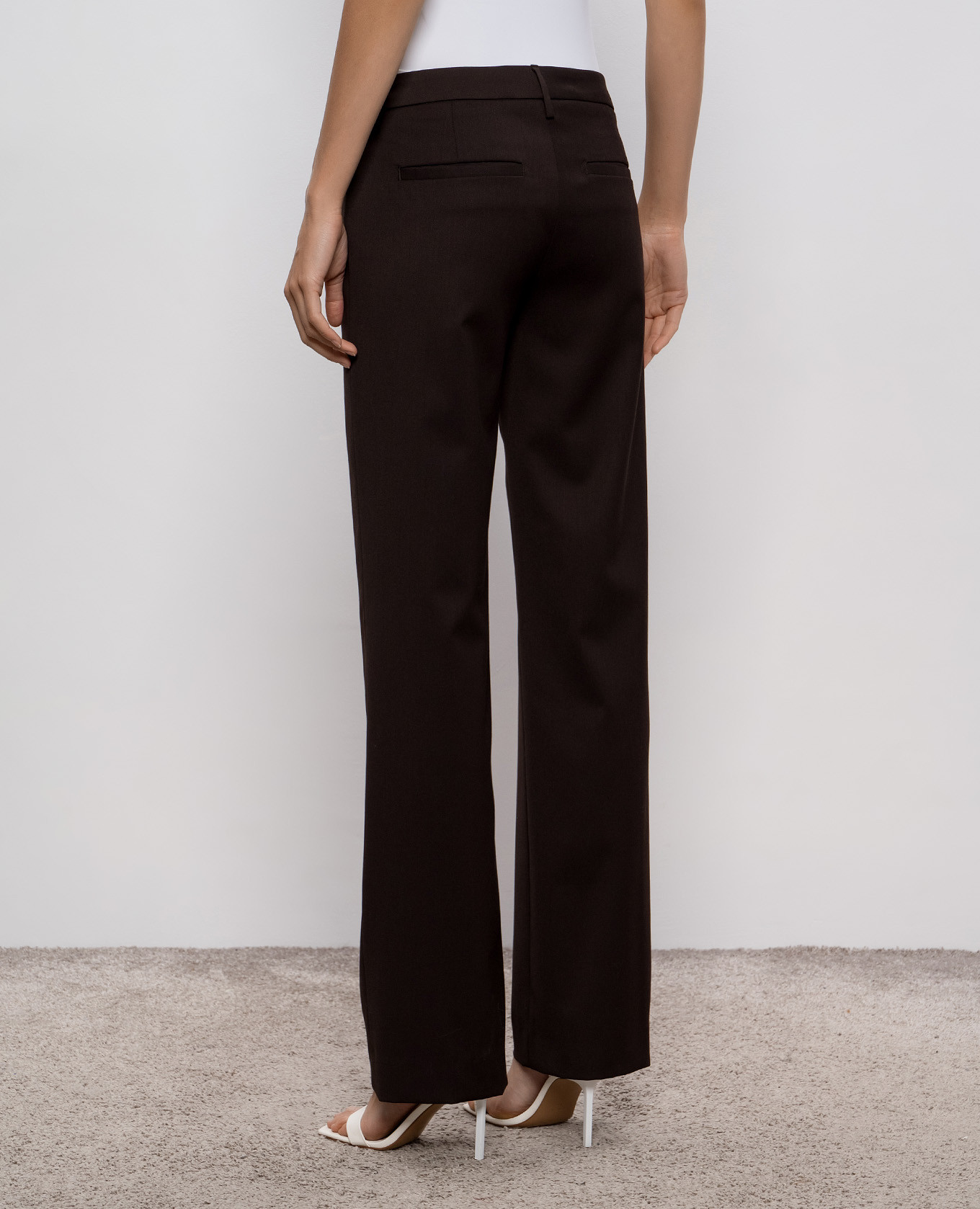 Brown Flora pants with wool Dondup 4