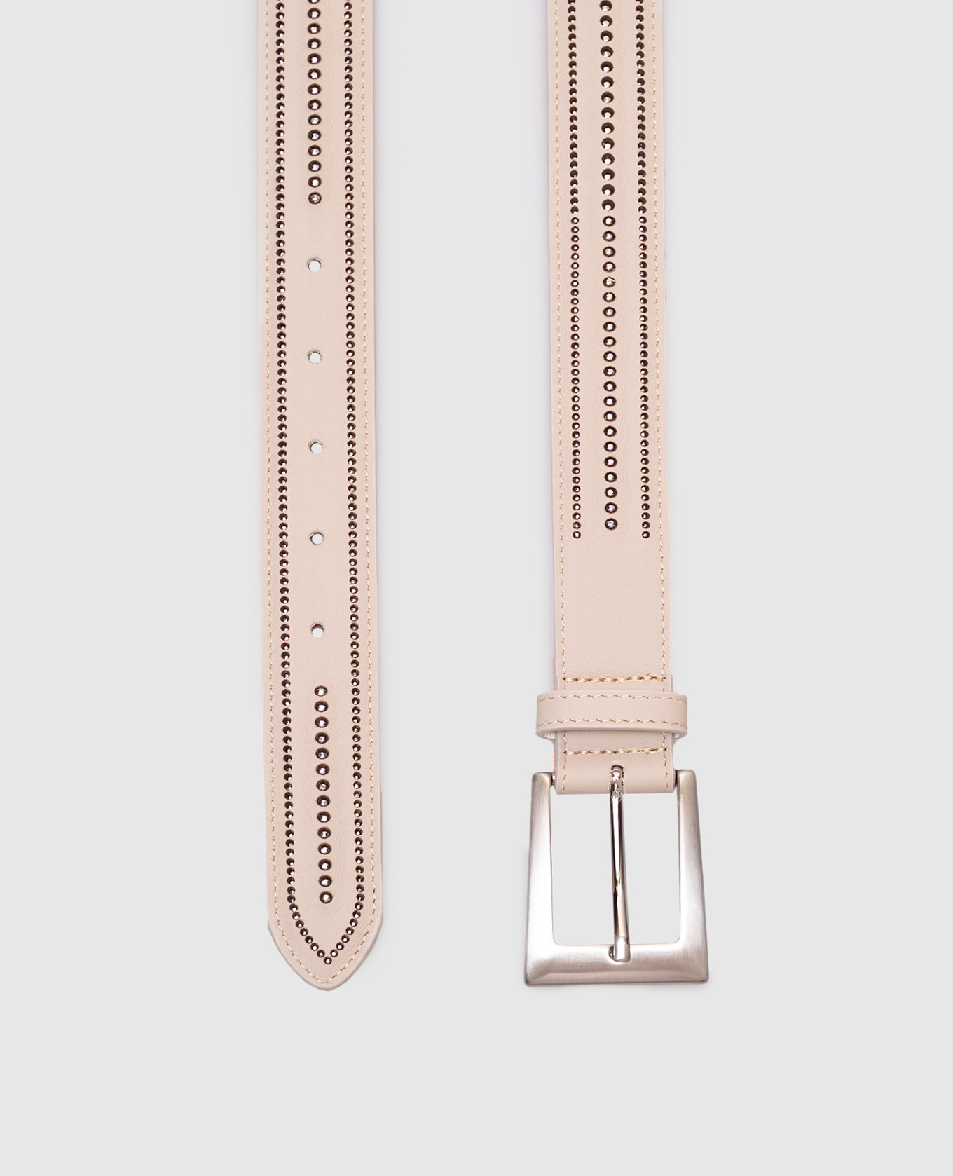 

Beige leather belt with perforation Peserico