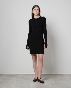 Helmut Lang Black mini dress with beads O01HW721