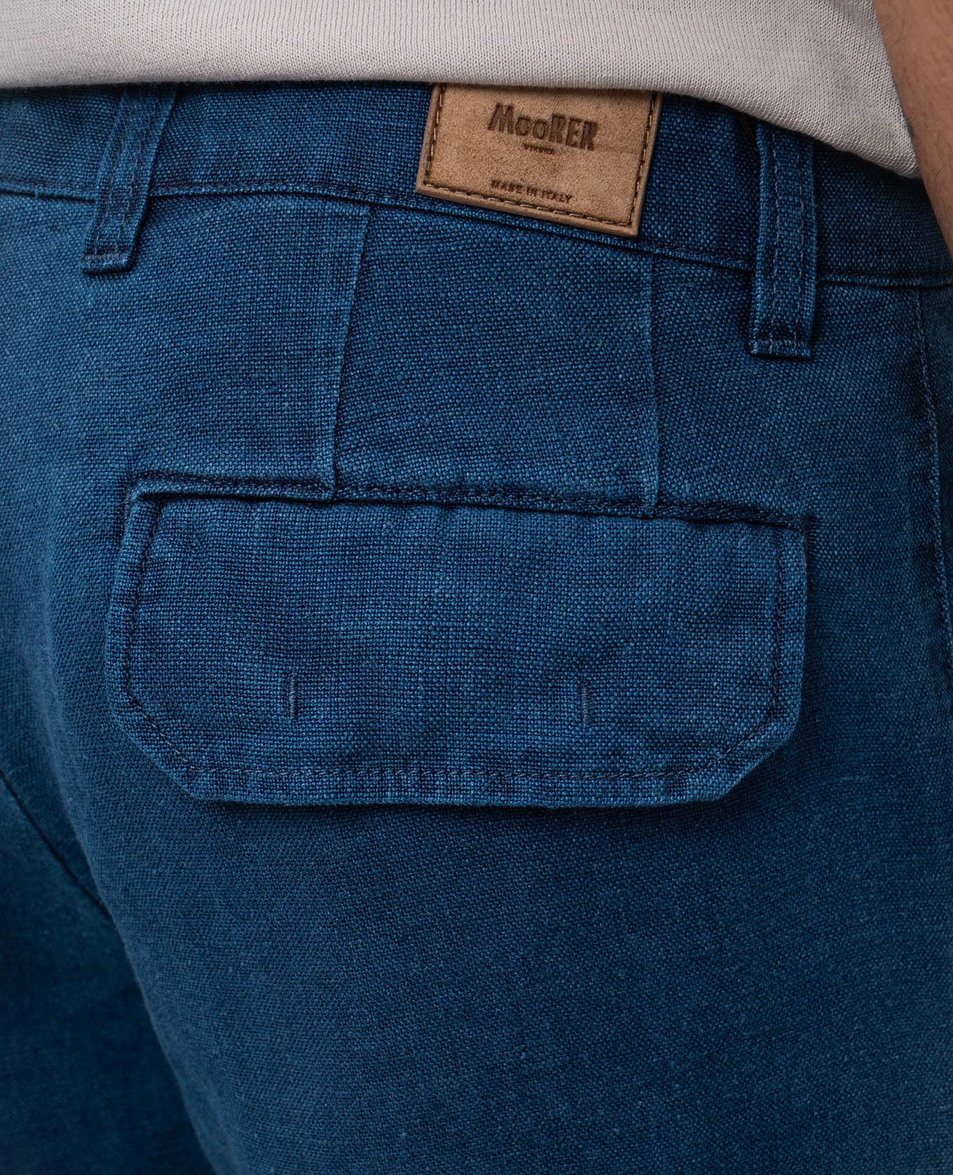 

ARON blue linen cargo shorts MooRER