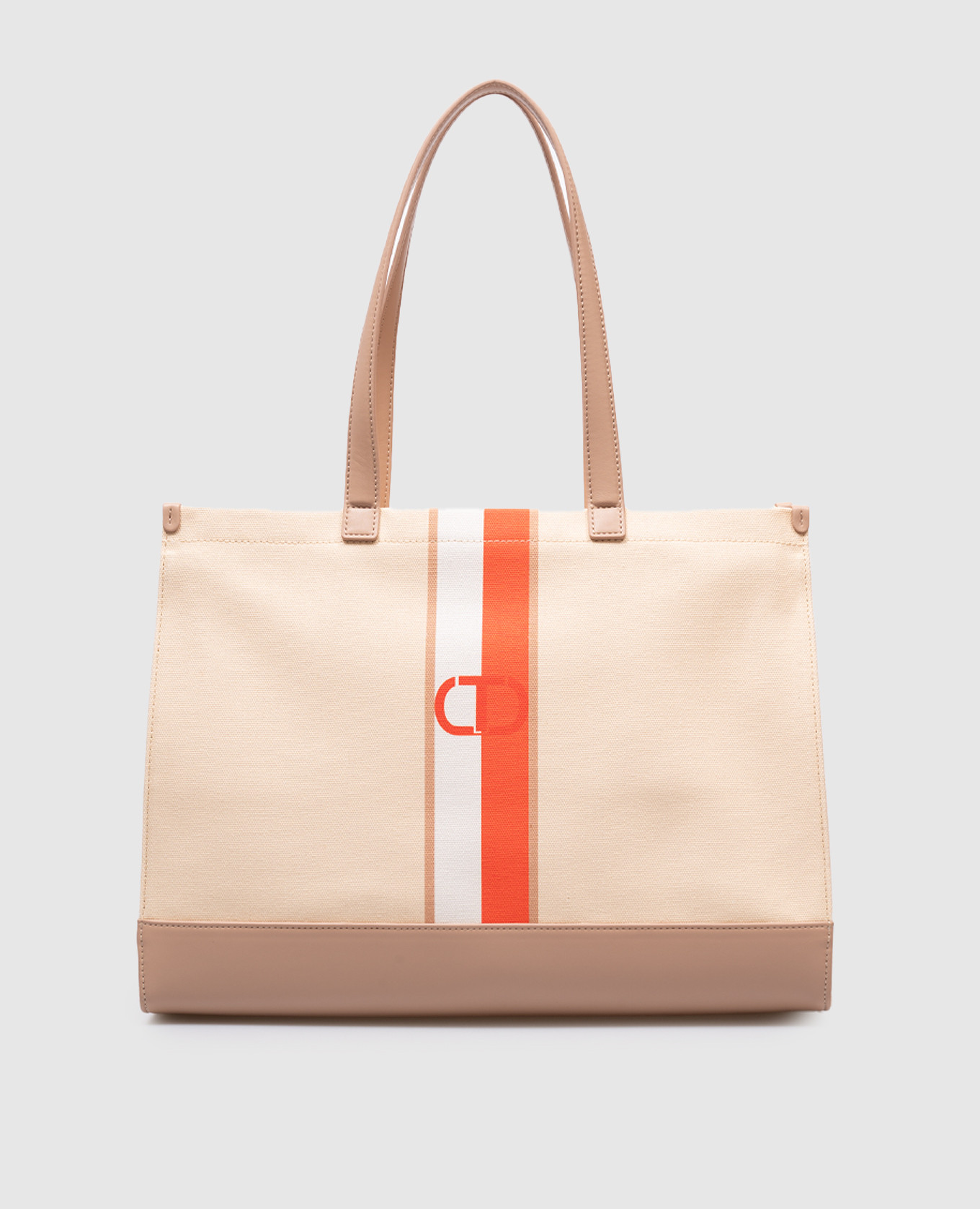 

Beige tote bag with logo print Twinset